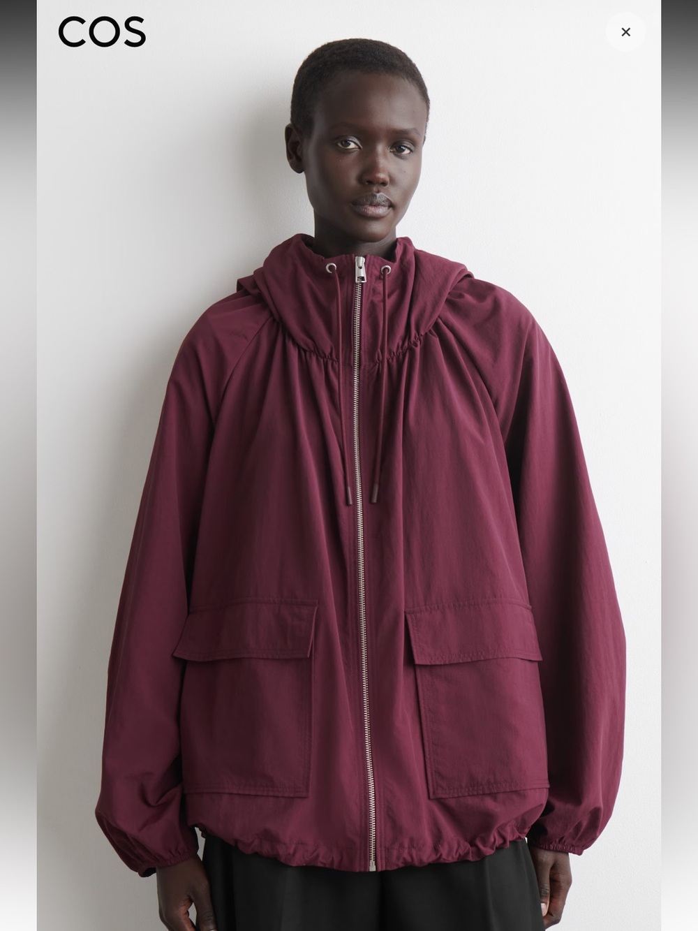 COS Oversized exaggerated neck windbreaker